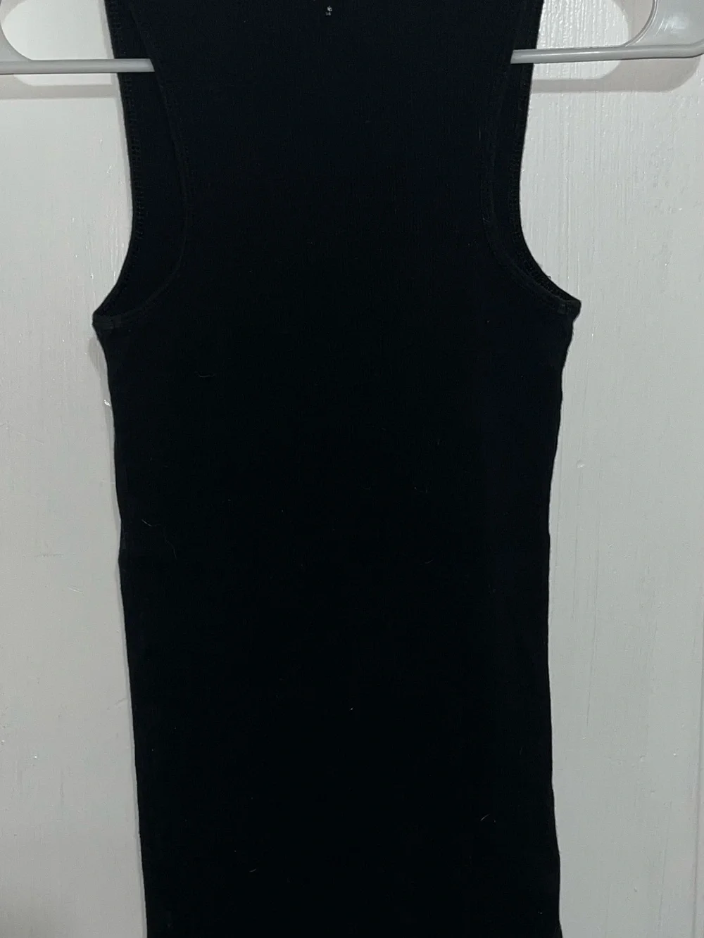 Nike Black Ribbed Tank with White Swoosh & Print